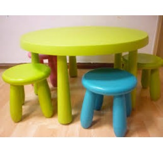 Children Table and Stools Set
